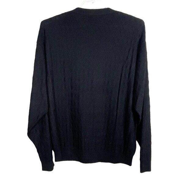 Hickey Freeman Sport Silk Crew Neck Pullover Sweater Diamond Print Size L - Picture 3 of 5